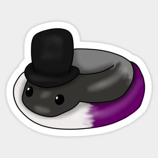 Asexual Snake in a top hat Sticker